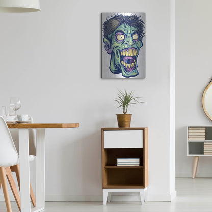 Luxe Metal Art 'Zombie Pattern Head 15' by Flyland Designs, Metal Wall Art,16x24
