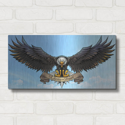 Luxe Metal Art 'American Eagle Sky' by Flyland Designs, Metal Wall Art,24x12