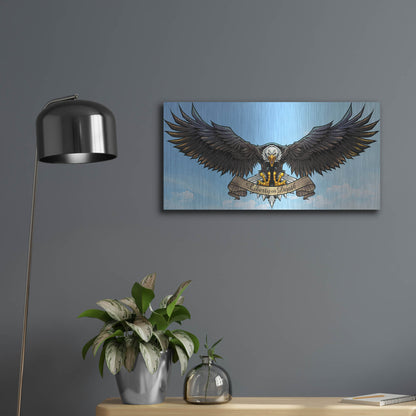 Luxe Metal Art 'American Eagle Sky' by Flyland Designs, Metal Wall Art,24x12