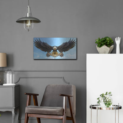 Luxe Metal Art 'American Eagle Sky' by Flyland Designs, Metal Wall Art,24x12
