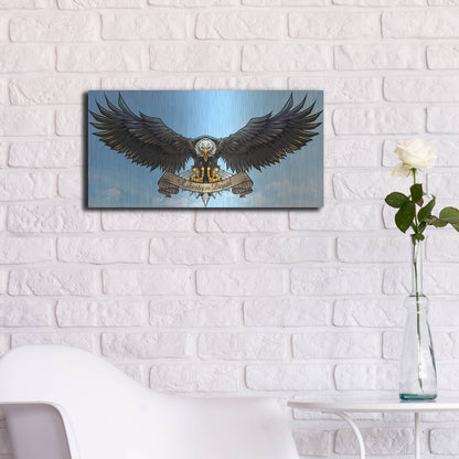 Luxe Metal Art 'American Eagle Sky' by Flyland Designs, Metal Wall Art,24x12