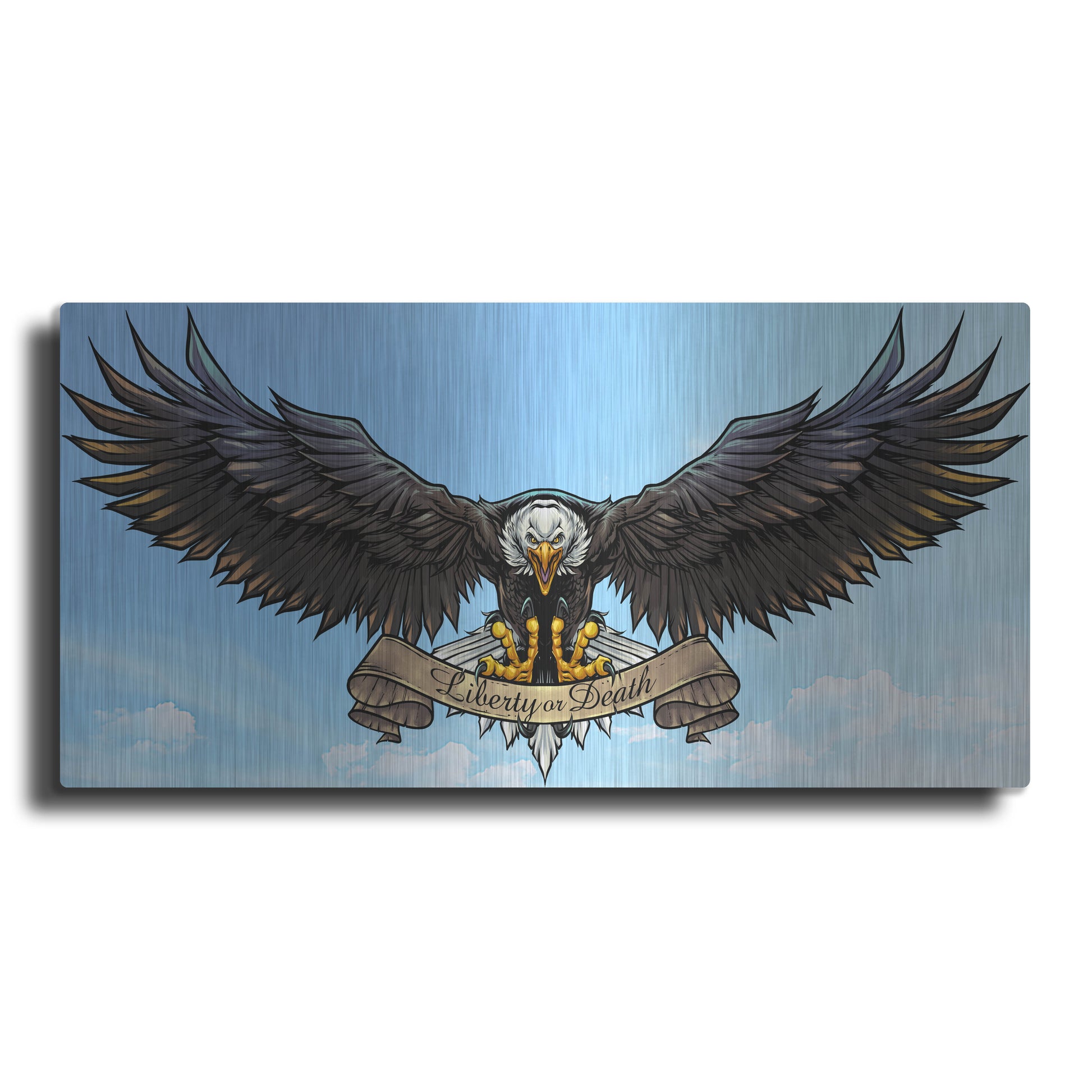 Luxe Metal Art 'American Eagle Sky' by Flyland Designs, Metal Wall Art,24x12