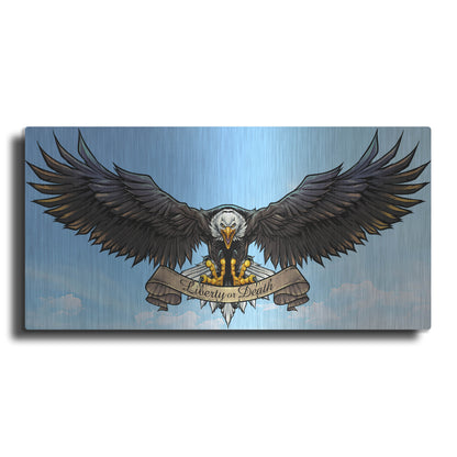 Luxe Metal Art 'American Eagle Sky' by Flyland Designs, Metal Wall Art,24x12