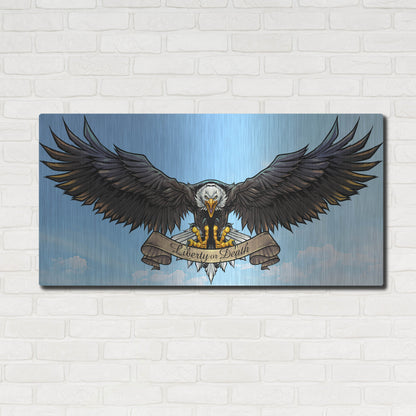Luxe Metal Art 'American Eagle Sky' by Flyland Designs, Metal Wall Art,48x24