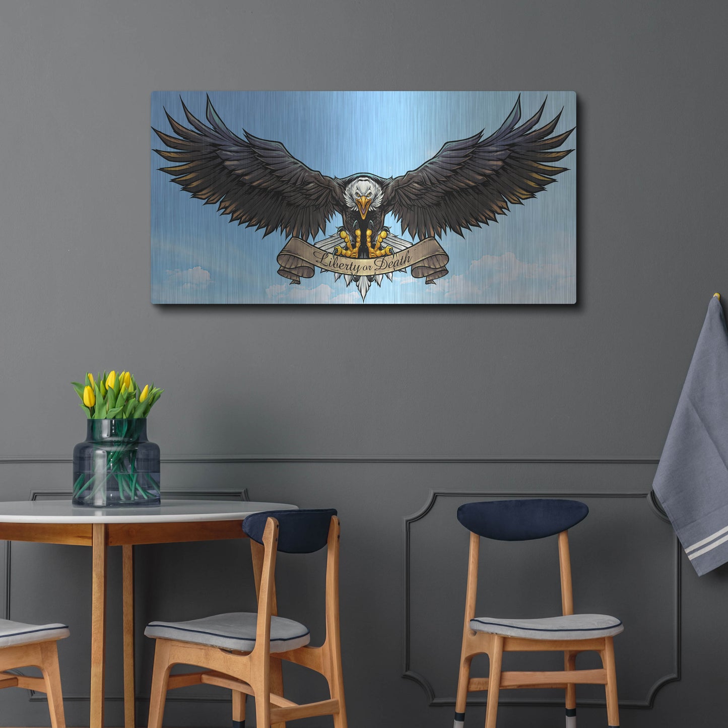 Luxe Metal Art 'American Eagle Sky' by Flyland Designs, Metal Wall Art,48x24