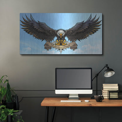 Luxe Metal Art 'American Eagle Sky' by Flyland Designs, Metal Wall Art,48x24