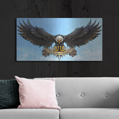 Luxe Metal Art 'American Eagle Sky' by Flyland Designs, Metal Wall Art,48x24