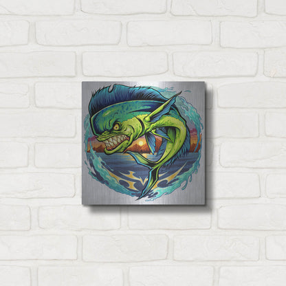 Luxe Metal Art 'Angry Mahi-Mahi' by Flyland Designs, Metal Wall Art,12x12