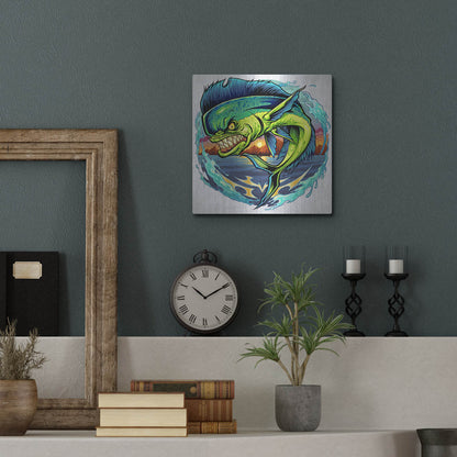 Luxe Metal Art 'Angry Mahi-Mahi' by Flyland Designs, Metal Wall Art,12x12