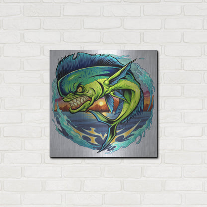 Luxe Metal Art 'Angry Mahi-Mahi' by Flyland Designs, Metal Wall Art,24x24