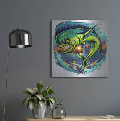 Luxe Metal Art 'Angry Mahi-Mahi' by Flyland Designs, Metal Wall Art,24x24