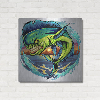 Luxe Metal Art 'Angry Mahi-Mahi' by Flyland Designs, Metal Wall Art,36x36