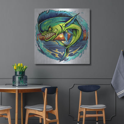 Luxe Metal Art 'Angry Mahi-Mahi' by Flyland Designs, Metal Wall Art,36x36