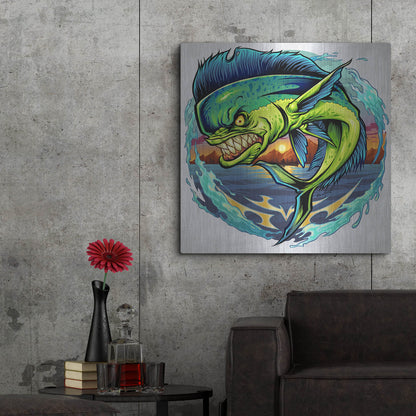 Luxe Metal Art 'Angry Mahi-Mahi' by Flyland Designs, Metal Wall Art,36x36