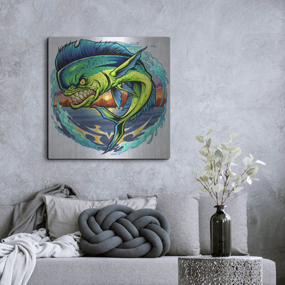 Luxe Metal Art 'Angry Mahi-Mahi' by Flyland Designs, Metal Wall Art,36x36