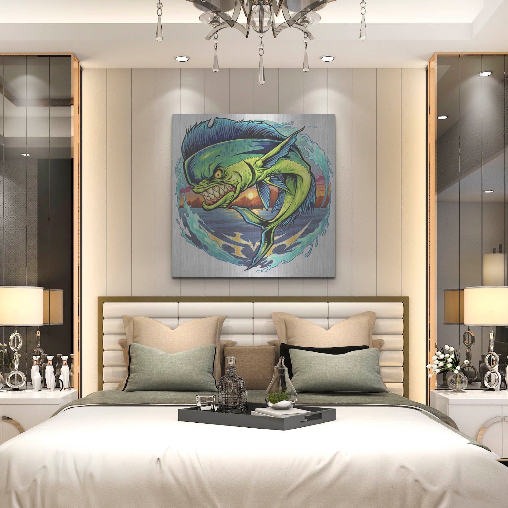 Luxe Metal Art 'Angry Mahi-Mahi' by Flyland Designs, Metal Wall Art,36x36