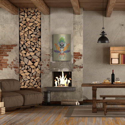 Luxe Metal Art 'Cannabis Skull Illustration' by Flyland Designs, Metal Wall Art,24x36