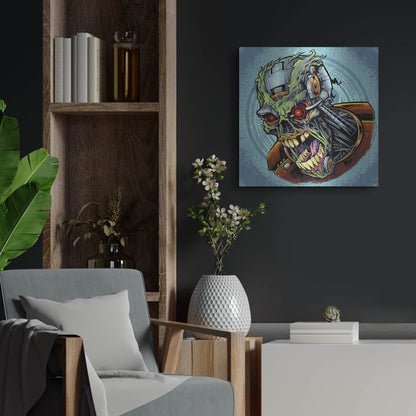 Luxe Metal Art 'Cyborg Zombie' by Flyland Designs, Metal Wall Art,24x24