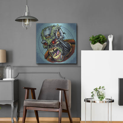 Luxe Metal Art 'Cyborg Zombie' by Flyland Designs, Metal Wall Art,24x24