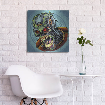 Luxe Metal Art 'Cyborg Zombie' by Flyland Designs, Metal Wall Art,24x24