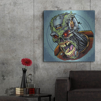 Luxe Metal Art 'Cyborg Zombie' by Flyland Designs, Metal Wall Art,36x36