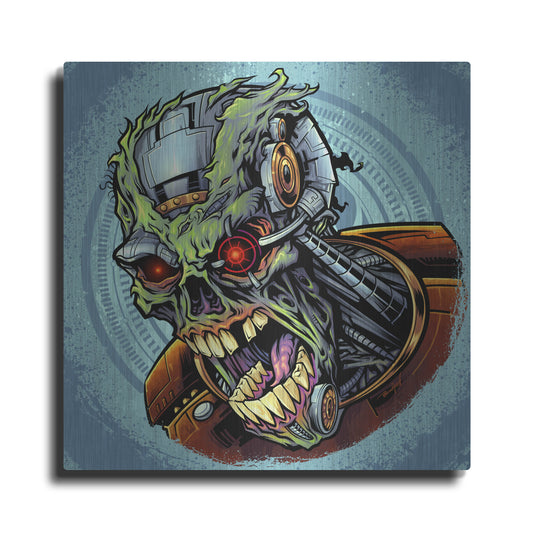 Luxe Metal Art 'Cyborg Zombie' by Flyland Designs, Metal Wall Art