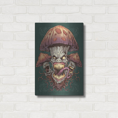 Luxe Metal Art 'Evil Mushroom Color Scheme 02' by Flyland Designs, Metal Wall Art,16x24