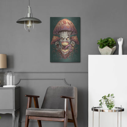 Luxe Metal Art 'Evil Mushroom Color Scheme 02' by Flyland Designs, Metal Wall Art,16x24