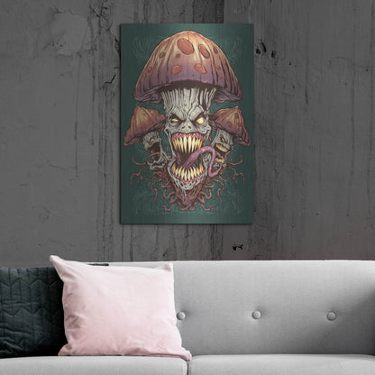 Luxe Metal Art 'Evil Mushroom Color Scheme 02' by Flyland Designs, Metal Wall Art,24x36
