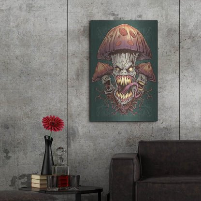 Luxe Metal Art 'Evil Mushroom Color Scheme 02' by Flyland Designs, Metal Wall Art,24x36