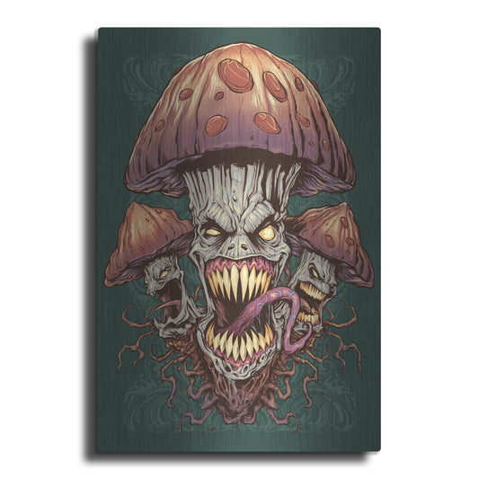 Luxe Metal Art 'Evil Mushroom Color Scheme 02' by Flyland Designs, Metal Wall Art