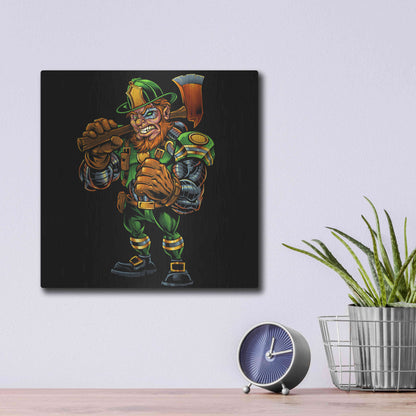 Luxe Metal Art 'Fire Fighter Cyborg Leprechaun' by Flyland Designs, Metal Wall Art,12x12