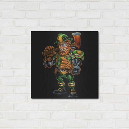 Luxe Metal Art 'Fire Fighter Cyborg Leprechaun' by Flyland Designs, Metal Wall Art,24x24