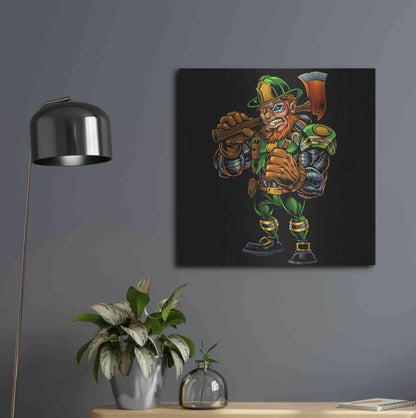 Luxe Metal Art 'Fire Fighter Cyborg Leprechaun' by Flyland Designs, Metal Wall Art,24x24