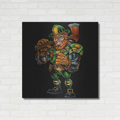 Luxe Metal Art 'Fire Fighter Cyborg Leprechaun' by Flyland Designs, Metal Wall Art,36x36
