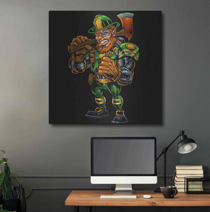 Luxe Metal Art 'Fire Fighter Cyborg Leprechaun' by Flyland Designs, Metal Wall Art,36x36
