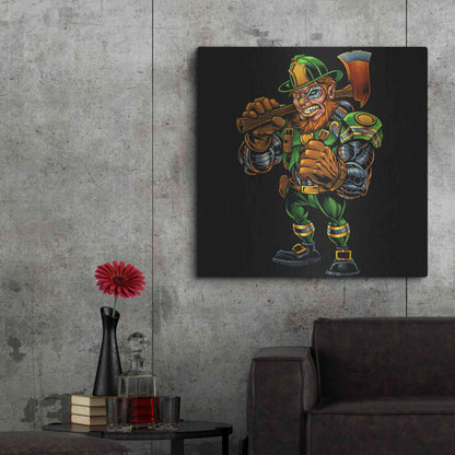Luxe Metal Art 'Fire Fighter Cyborg Leprechaun' by Flyland Designs, Metal Wall Art,36x36