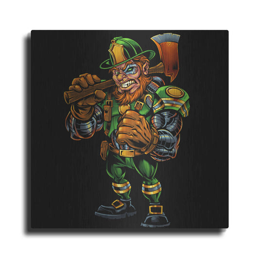 Luxe Metal Art 'Fire Fighter Cyborg Leprechaun' by Flyland Designs, Metal Wall Art