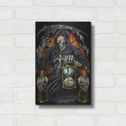 Luxe Metal Art 'Grim Reaper With Hourglass' by Flyland Designs, Metal Wall Art,12x16