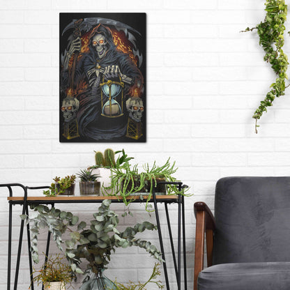 Luxe Metal Art 'Grim Reaper With Hourglass' by Flyland Designs, Metal Wall Art,12x16