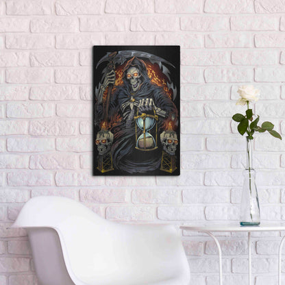 Luxe Metal Art 'Grim Reaper With Hourglass' by Flyland Designs, Metal Wall Art,16x24