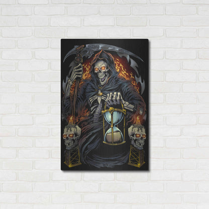Luxe Metal Art 'Grim Reaper With Hourglass' by Flyland Designs, Metal Wall Art,24x36