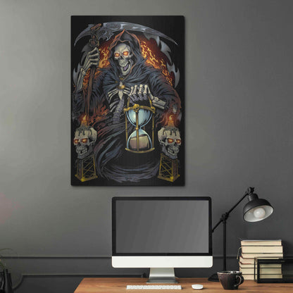 Luxe Metal Art 'Grim Reaper With Hourglass' by Flyland Designs, Metal Wall Art,24x36