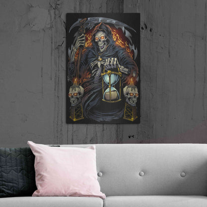 Luxe Metal Art 'Grim Reaper With Hourglass' by Flyland Designs, Metal Wall Art,24x36