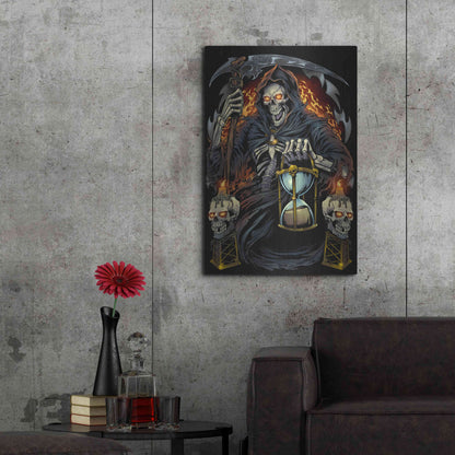 Luxe Metal Art 'Grim Reaper With Hourglass' by Flyland Designs, Metal Wall Art,24x36