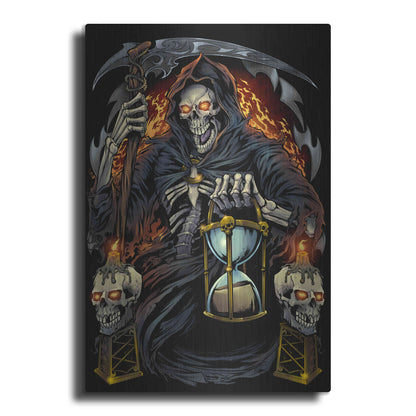 Luxe Metal Art 'Grim Reaper With Hourglass' by Flyland Designs, Metal Wall Art