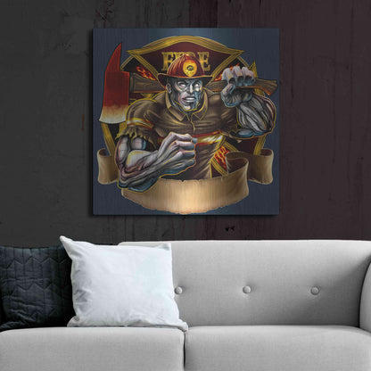 Luxe Metal Art 'Metal Skin Fire-Fighter' by Flyland Designs, Metal Wall Art,36x36