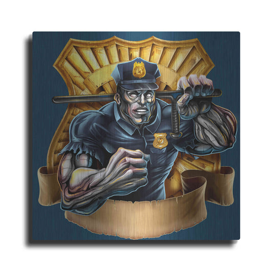 Luxe Metal Art 'Metal Skin Police Officer' by Flyland Designs, Metal Wall Art