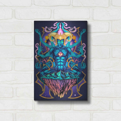 Luxe Metal Art 'Psychedelic Meditating God' by Flyland Designs, Metal Wall Art,12x16