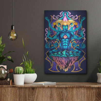 Luxe Metal Art 'Psychedelic Meditating God' by Flyland Designs, Metal Wall Art,12x16